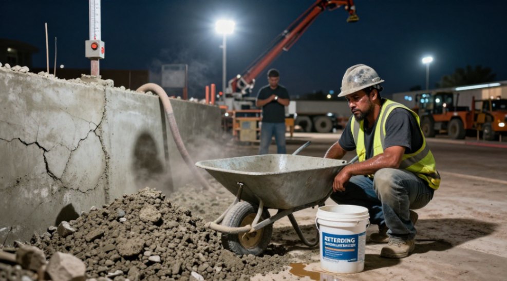 A Phoenix 3 AM pour turning to gravel in extreme heat.